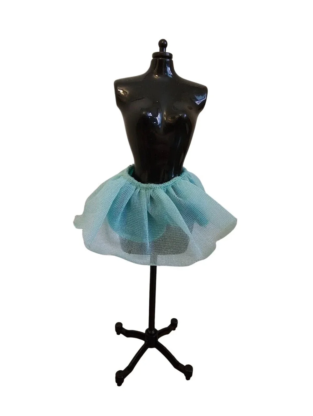 Barbie Doll Blue Chiffon Mesh A Line Mini Skirt Vintage